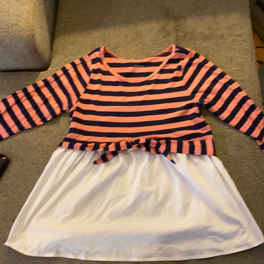 Blue and Pink maternity shirt